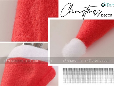 Set 02 Nón Noel vải mini Decor bàn tiệc ĐK 6cm NON-X-09